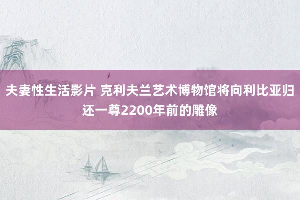 夫妻性生活影片 克利夫兰艺术博物馆将向利比亚归还一尊2200年前的雕像