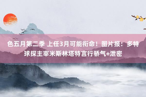 色五月第二季 上任3月可能衔命！图片报：多特球探主宰米斯林塔特言行骄气+泄密