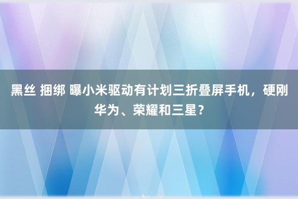 黑丝 捆绑 曝小米驱动有计划三折叠屏手机，硬刚华为、荣耀和三星？