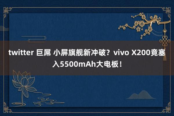 twitter 巨屌 小屏旗舰新冲破？vivo X200竟塞入5500mAh大电板！