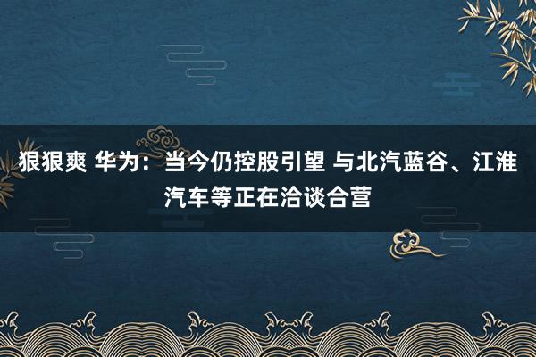 狠狠爽 华为：当今仍控股引望 与北汽蓝谷、江淮汽车等正在洽谈合营