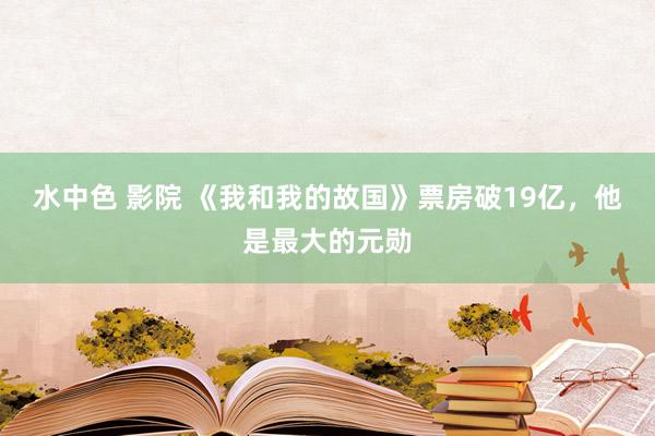 水中色 影院 《我和我的故国》票房破19亿，他是最大的元勋