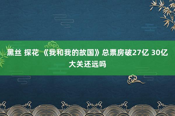 黑丝 探花 《我和我的故国》总票房破27亿 30亿大关还远吗