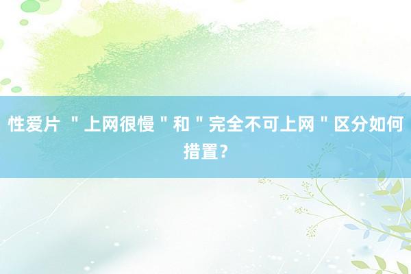 性爱片 ＂上网很慢＂和＂完全不可上网＂区分如何措置？