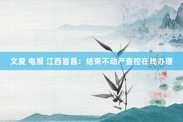 文爱 电报 江西皆昌：结束不动产查控在线办理